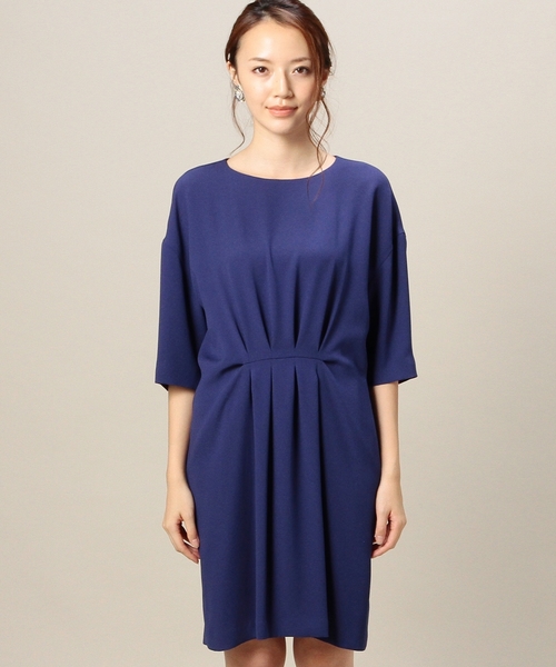 BEAUTY&YOUTH UNITED ARROWS(ビューティーアンドユースユナイテッドアローズ)の「BYDT ジョーゼットタックコクーン6分袖ドレス ◆(ドレス・レディース・ライトピンク/パープル・フリー)」の3枚目の写真