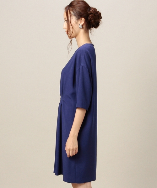 BEAUTY&YOUTH UNITED ARROWS(ビューティーアンドユースユナイテッドアローズ)の「BYDT ジョーゼットタックコクーン6分袖ドレス ◆(ドレス・レディース・ライトピンク/パープル・フリー)」の4枚目の写真