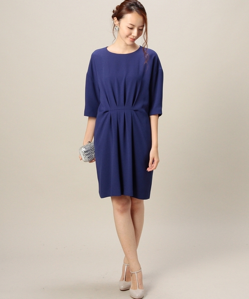 BEAUTY&YOUTH UNITED ARROWS(ビューティーアンドユースユナイテッドアローズ)の「BYDT ジョーゼットタックコクーン6分袖ドレス ◆(ドレス・レディース・ライトピンク/パープル・フリー)」の5枚目の写真