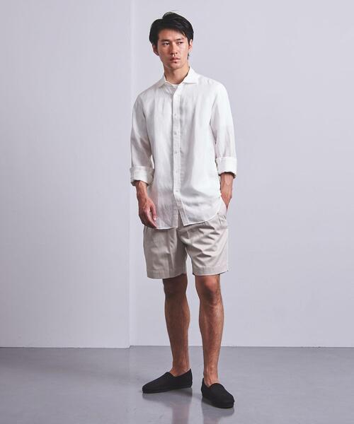 SOVEREIGN（ソブリン）の「＜SOVEREIGN（ソブリン）＞ レーヨン/リネン ワイドカラー シャツ◆（シャツ/ブラウス・メンズ・ホワイト/ネイビー/ロイヤルブルー・SMALL/MEDIUM/LARGE/X-LARGE）」の6枚目の写真