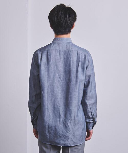 SOVEREIGN（ソブリン）の「＜SOVEREIGN（ソブリン）＞ レーヨン/リネン ワイドカラー シャツ◆（シャツ/ブラウス・メンズ・ホワイト/ネイビー/ロイヤルブルー・SMALL/MEDIUM/LARGE/X-LARGE）」の7枚目の写真