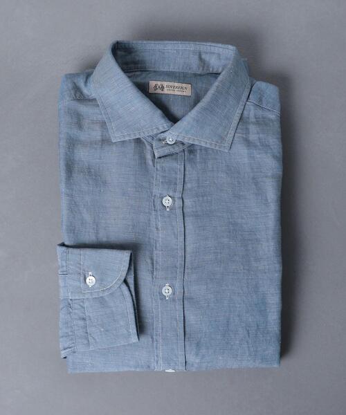 SOVEREIGN（ソブリン）の「＜SOVEREIGN（ソブリン）＞ レーヨン/リネン ワイドカラー シャツ◆（シャツ/ブラウス・メンズ・ホワイト/ネイビー/ロイヤルブルー・SMALL/MEDIUM/LARGE/X-LARGE）」の17枚目の写真