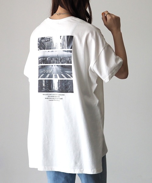 Riberry(リベリー)の「フォトコラージュプリントT(Tシャツ/カットソー・レディース・ベージュ/オフホワイト/スミクロ・FREE)」の5枚目の写真