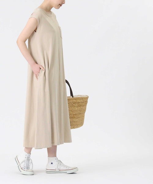 Lee（リー）の「【Lee】フレンチスリーブAラインワンピース（ワンピース・レディース・ブラック/ベージュ・L/M）」の14枚目の写真