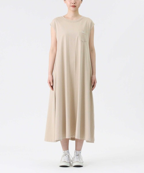 Lee（リー）の「【Lee】フレンチスリーブAラインワンピース（ワンピース・レディース・ブラック/ベージュ・L/M）」の16枚目の写真