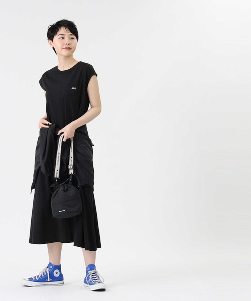 Lee（リー）の「【Lee】フレンチスリーブAラインワンピース（ワンピース・レディース・ブラック/ベージュ・L/M）」の7枚目の写真