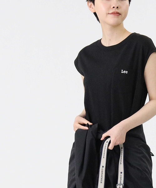 Lee（リー）の「【Lee】フレンチスリーブAラインワンピース（ワンピース・レディース・ブラック/ベージュ・L/M）」の9枚目の写真