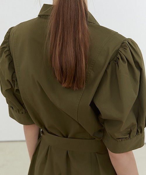 Fano Studios(ファノ ストゥディオズ)の「【Fano Studios】Stand collar military dress FX21L152(シャツワンピース・レディース・カーキ・M/S/L)」の8枚目の写真