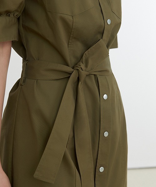 Fano Studios(ファノ ストゥディオズ)の「【Fano Studios】Stand collar military dress FX21L152(シャツワンピース・レディース・カーキ・M/S/L)」の9枚目の写真