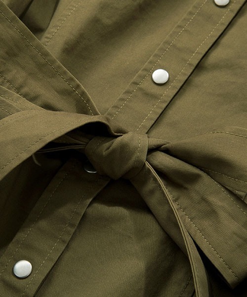 Fano Studios(ファノ ストゥディオズ)の「【Fano Studios】Stand collar military dress FX21L152(シャツワンピース・レディース・カーキ・M/S/L)」の14枚目の写真