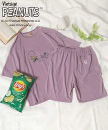 PEANUTS（ピーナッツ）の「PEANUTS（ピーナッツ）スヌーピー半袖Tシャツ&ハーフパンツ/上下セットアップ/ルームウェア（ルームウェア/パジャマ・メンズ）」