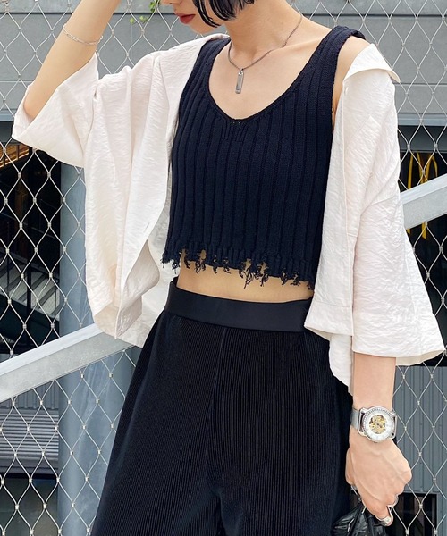 PAGEBOY（ページボーイ）の「ショートオープンカラーシャツ（シャツ/ブラウス・レディース・ブラック/パープル/オフホワイト/ブルー/イエロー系その他・FREE）」の18枚目の写真