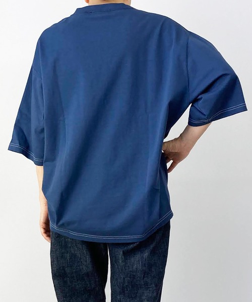 BROOKLYN OVERALL（ブルックリンオーバーオール）の「ハーフスリーブ　ドロップショルダーT（Tシャツ/カットソー・レディース・ホワイト/ネイビー/キャメル/オレンジ/カーキ/ベージュ/チャコールグレー・FREE）」の20枚目の写真