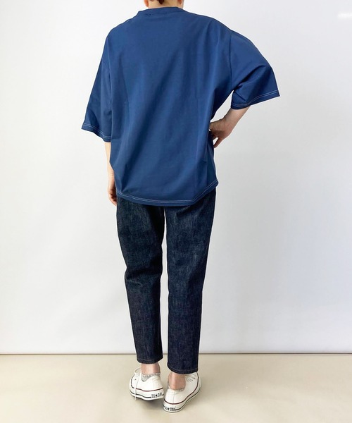 BROOKLYN OVERALL（ブルックリンオーバーオール）の「ハーフスリーブ　ドロップショルダーT（Tシャツ/カットソー・レディース・ホワイト/ネイビー/キャメル/オレンジ/カーキ/ベージュ/チャコールグレー・FREE）」の18枚目の写真