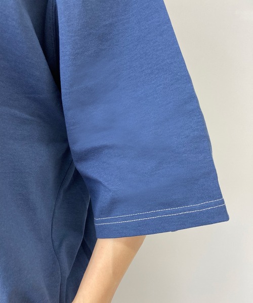 BROOKLYN OVERALL（ブルックリンオーバーオール）の「ハーフスリーブ　ドロップショルダーT（Tシャツ/カットソー・レディース・ホワイト/ネイビー/キャメル/オレンジ/カーキ/ベージュ/チャコールグレー・FREE）」の15枚目の写真