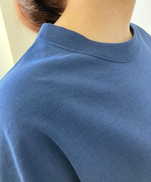 BROOKLYN OVERALL（ブルックリンオーバーオール）の「ハーフスリーブ　ドロップショルダーT（Tシャツ/カットソー・レディース・ホワイト/ネイビー/キャメル/オレンジ/カーキ/ベージュ/チャコールグレー・FREE）」の14枚目の写真