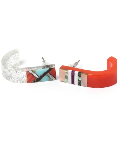 niko and...（ニコアンド）の「カラーマルチシェルピアス（ピアス（両耳用）・レディース・グレー/レッド/イエロー/グリーン・0）」の6枚目の写真