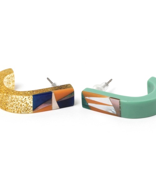 niko and...（ニコアンド）の「カラーマルチシェルピアス（ピアス（両耳用）・レディース・グレー/レッド/イエロー/グリーン・0）」の7枚目の写真