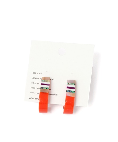 niko and...（ニコアンド）の「カラーマルチシェルピアス（ピアス（両耳用）・レディース・グレー/レッド/イエロー/グリーン・0）」の8枚目の写真