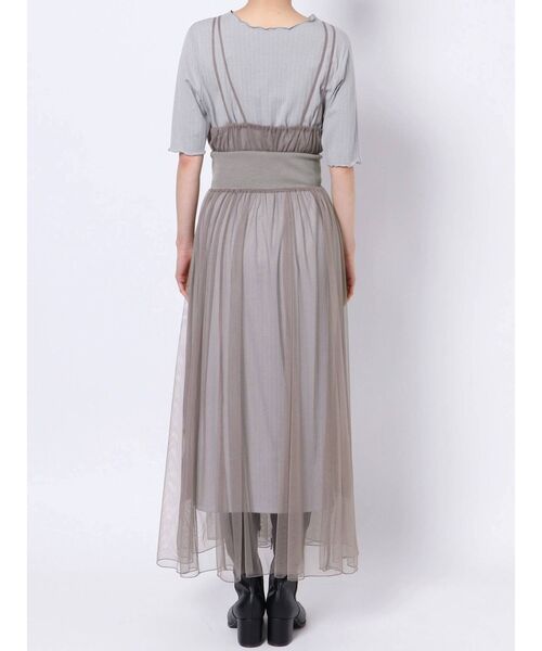 dazzlin（ダズリン）の「コルセットリブチュールキャミワンピース（ワンピース・レディース・ブラウン/グレー/オフホワイト・FREE）」の6枚目の写真