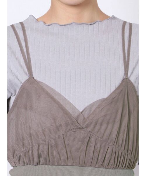 dazzlin（ダズリン）の「コルセットリブチュールキャミワンピース（ワンピース・レディース・ブラウン/グレー/オフホワイト・FREE）」の8枚目の写真