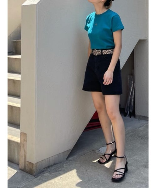 SLY（スライ）の「BRENDAN FLARE S/PT-E フレア ショートパンツ（デニムパンツ・レディース・ブラック・0/2/1）」の20枚目の写真