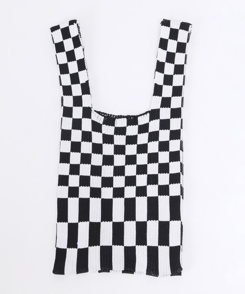 WC(ダブル シー)の「フラッグチェックニットトート(トートバッグ・レディース・ブラック/グリーン・FREE)」の11枚目の写真