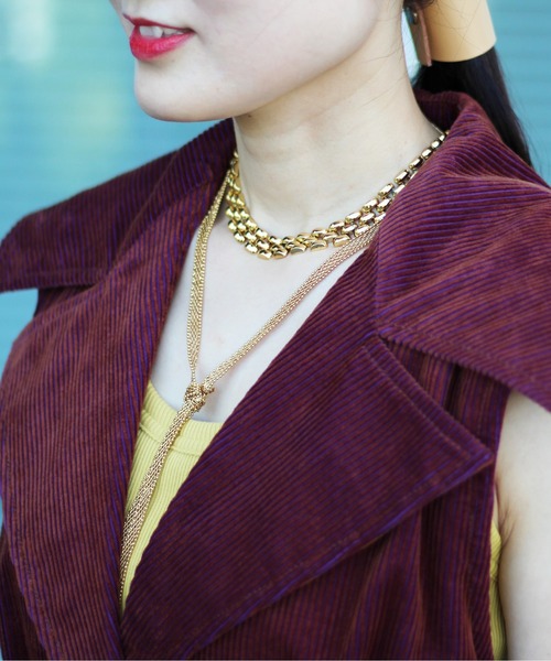 Ray BEAMS（レイビームス）の「RBS / メッシュチェーン タイ ネックレス（ネックレス・レディース・ゴールド・ONE SIZE）」の8枚目の写真