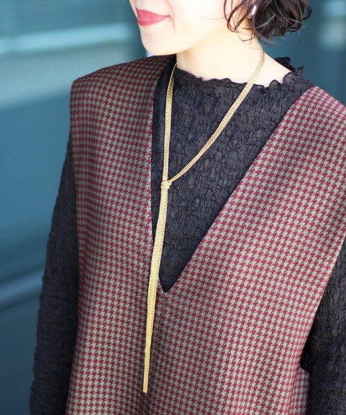 Ray BEAMS（レイビームス）の「RBS / メッシュチェーン タイ ネックレス（ネックレス・レディース・ゴールド・ONE SIZE）」の6枚目の写真