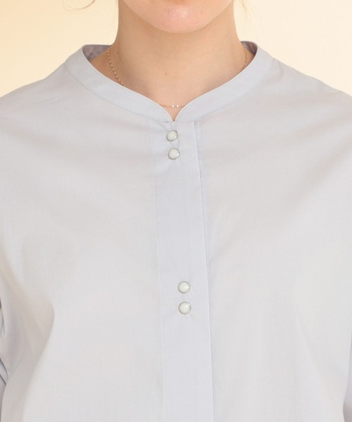 Ray BEAMS（レイビームス）の「Ray BEAMS / カーブスリーブ バンドカラー シャツ（シャツ/ブラウス・レディース・ホワイト/ライトグレー・ONE SIZE）」の14枚目の写真