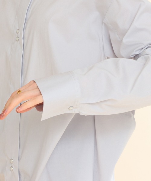 Ray BEAMS（レイビームス）の「Ray BEAMS / カーブスリーブ バンドカラー シャツ（シャツ/ブラウス・レディース・ホワイト/ライトグレー・ONE SIZE）」の16枚目の写真