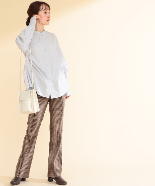 Ray BEAMS（レイビームス）の「Ray BEAMS / カーブスリーブ バンドカラー シャツ（シャツ/ブラウス・レディース・ホワイト/ライトグレー・ONE SIZE）」の10枚目の写真