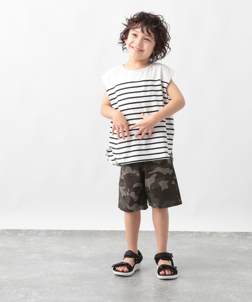 GLOBAL WORK（グローバルワーク）の「【キッズ】シャーベッＴＥＥボーダーノースリーブ/956889（Tシャツ/カットソー・キッズ・オフホワイト/スカイブルー/ブラック・110cm/140cm/150cm/160cm/130cm/100cm/120cm）」の6枚目の写真