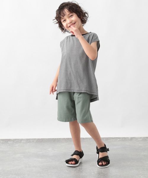 GLOBAL WORK（グローバルワーク）の「【キッズ】シャーベッＴＥＥボーダーノースリーブ/956889（Tシャツ/カットソー・キッズ・オフホワイト/スカイブルー/ブラック・110cm/140cm/150cm/160cm/130cm/100cm/120cm）」の9枚目の写真