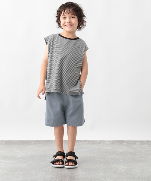 GLOBAL WORK（グローバルワーク）の「【キッズ】シャーベッＴＥＥボーダーノースリーブ/956889（Tシャツ/カットソー・キッズ・オフホワイト/スカイブルー/ブラック・110cm/140cm/150cm/160cm/130cm/100cm/120cm）」の11枚目の写真