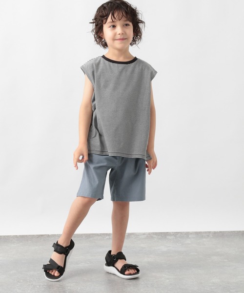 GLOBAL WORK（グローバルワーク）の「【キッズ】シャーベッＴＥＥボーダーノースリーブ/956889（Tシャツ/カットソー・キッズ・オフホワイト/スカイブルー/ブラック・110cm/140cm/150cm/160cm/130cm/100cm/120cm）」の12枚目の写真