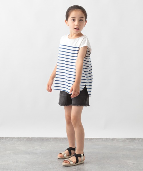 GLOBAL WORK（グローバルワーク）の「【キッズ】シャーベッＴＥＥボーダーノースリーブ/956889（Tシャツ/カットソー・キッズ・オフホワイト/スカイブルー/ブラック・110cm/140cm/150cm/160cm/130cm/100cm/120cm）」の15枚目の写真