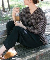 URBAN RESEARCH DOORS | ダークギンガムチェックフレアブラウス(シャツ/ブラウス)