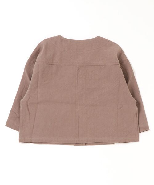 undeny.（アンディニ－）の「undeny.  ノーカラービッグJK（ノーカラージャケット・キッズ・ベージュ/カーキ/グレー/ブラウン・M/XL/L/S）」の13枚目の写真