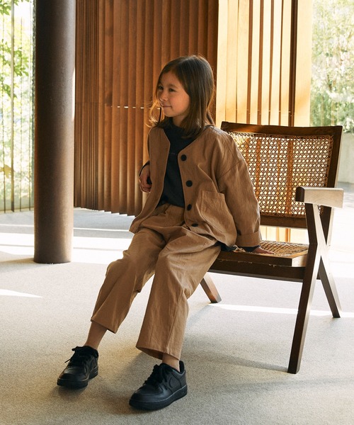 undeny.（アンディニ－）の「undeny.  ノーカラービッグJK（ノーカラージャケット・キッズ・ベージュ/カーキ/グレー/ブラウン・M/XL/L/S）」の17枚目の写真