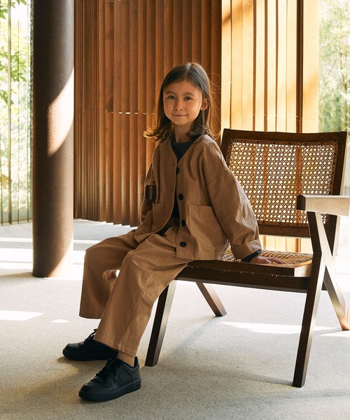 undeny.（アンディニ－）の「undeny.  ノーカラービッグJK（ノーカラージャケット・キッズ・ベージュ/カーキ/グレー/ブラウン・M/XL/L/S）」の12枚目の写真