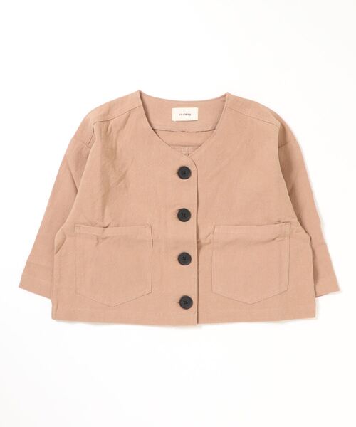 undeny.（アンディニ－）の「undeny.  ノーカラービッグJK（ノーカラージャケット・キッズ・ベージュ/カーキ/グレー/ブラウン・M/XL/L/S）」の15枚目の写真