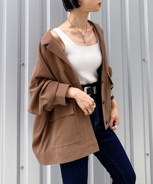 PAGEBOY(ページボーイ)の「スモーキーミリタリージャケット(ミリタリージャケット・レディース・ブラック/オリーブ/ブラウン系その他・FREE)」の8枚目の写真