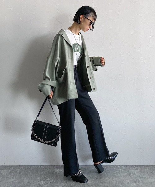 PAGEBOY(ページボーイ)の「スモーキーミリタリージャケット(ミリタリージャケット・レディース・ブラック/オリーブ/ブラウン系その他・FREE)」の13枚目の写真