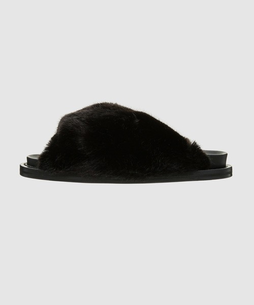 Simone Rocha（シモーネロシャ）の「FURRY KNOT SLIDE（サンダル・レディース・ブラック・39/37/36/38）」の2枚目の写真