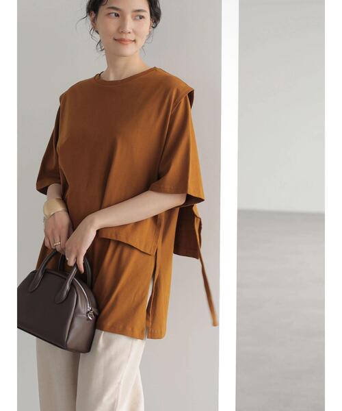 AMERICAN HOLIC（アメリカンホリック）の「レイヤードカットチュニック（Tシャツ/カットソー・レディース・ブラック/ブラウン・L/M）」の4枚目の写真