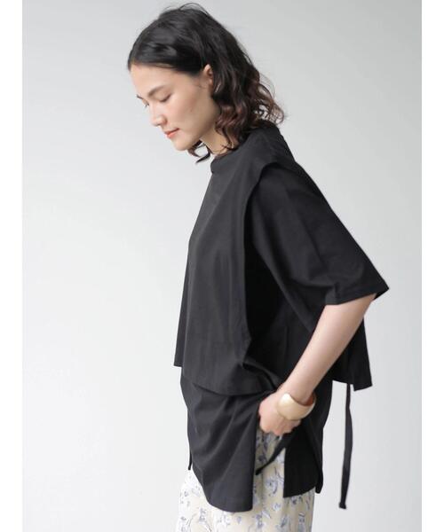 AMERICAN HOLIC（アメリカンホリック）の「レイヤードカットチュニック（Tシャツ/カットソー・レディース・ブラック/ブラウン・L/M）」の21枚目の写真