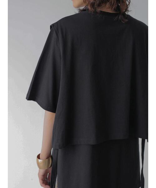 AMERICAN HOLIC（アメリカンホリック）の「レイヤードカットチュニック（Tシャツ/カットソー・レディース・ブラック/ブラウン・L/M）」の17枚目の写真