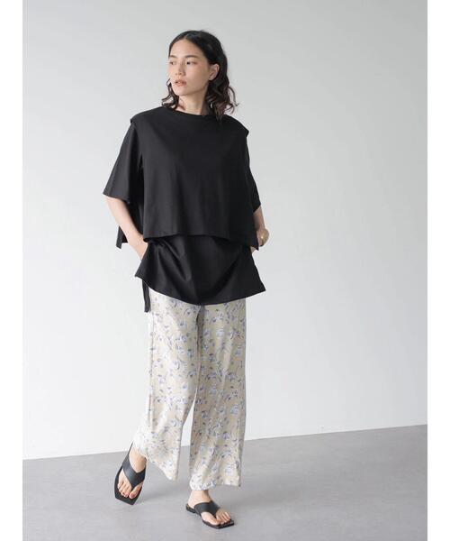 AMERICAN HOLIC（アメリカンホリック）の「レイヤードカットチュニック（Tシャツ/カットソー・レディース・ブラック/ブラウン・L/M）」の15枚目の写真