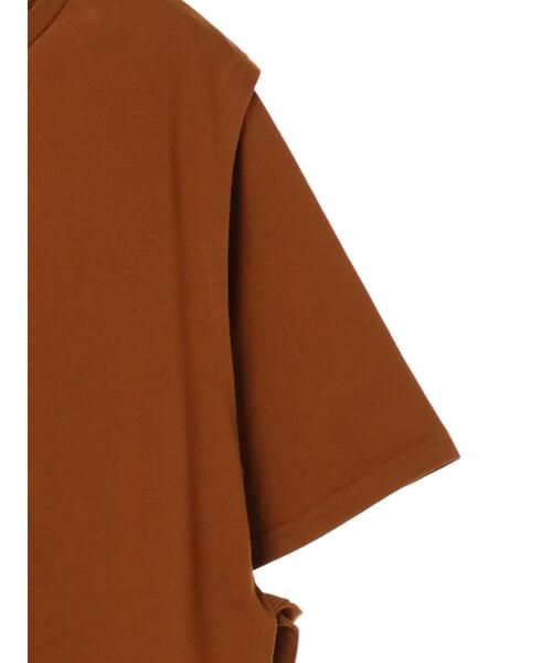 AMERICAN HOLIC（アメリカンホリック）の「レイヤードカットチュニック（Tシャツ/カットソー・レディース・ブラック/ブラウン・L/M）」の10枚目の写真